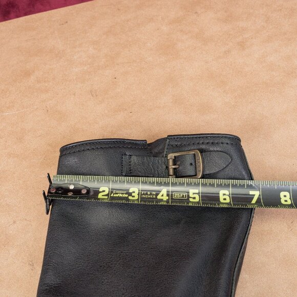 Frye Women Veronica Slouch Black Leather Moto Biker Buckle Boots size 6 - Picture 6 of 9